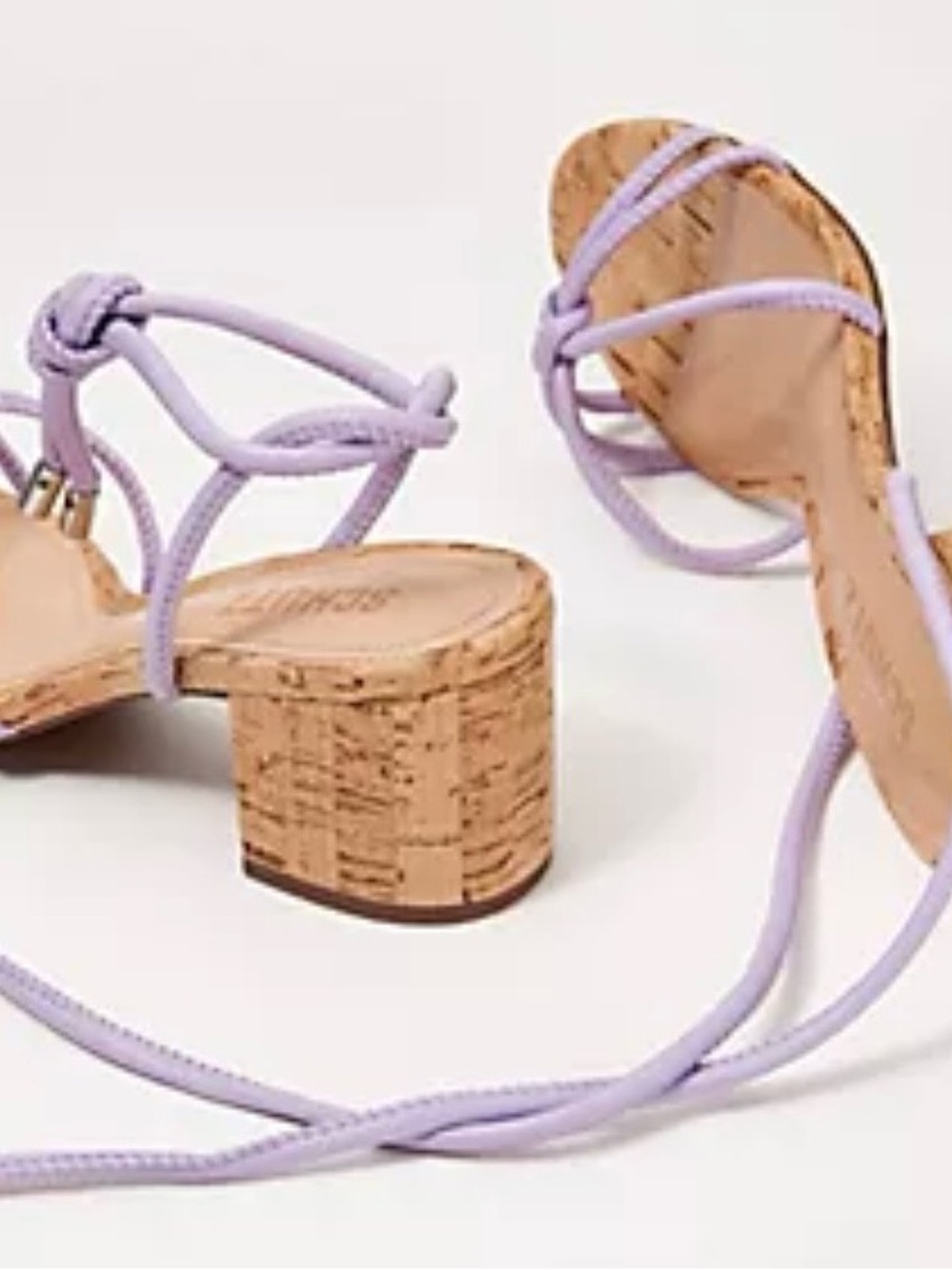 SCHUTZ Lilac Strappy Cork Block Heel Sandals